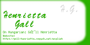 henrietta gall business card